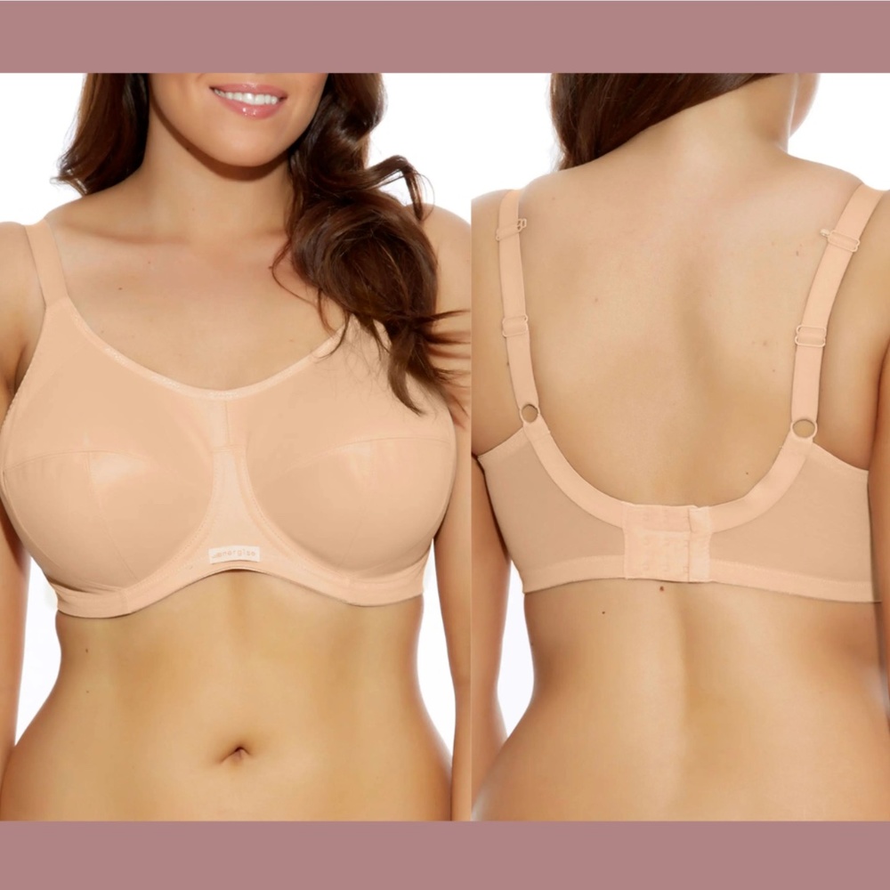 NEW $69 Elomi [ 32L‎ US ] Energise Full Figure Sports Bra in NUDE